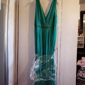 Long teal dress